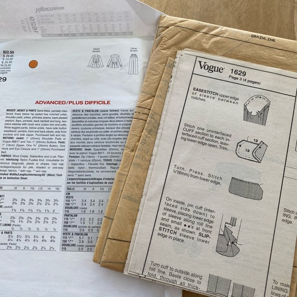 Vogue Pattern Design YVES SAINT LAURENT ~ Paris Original 1629 - Uncut Sz 6-10 - Picture 3 of 3